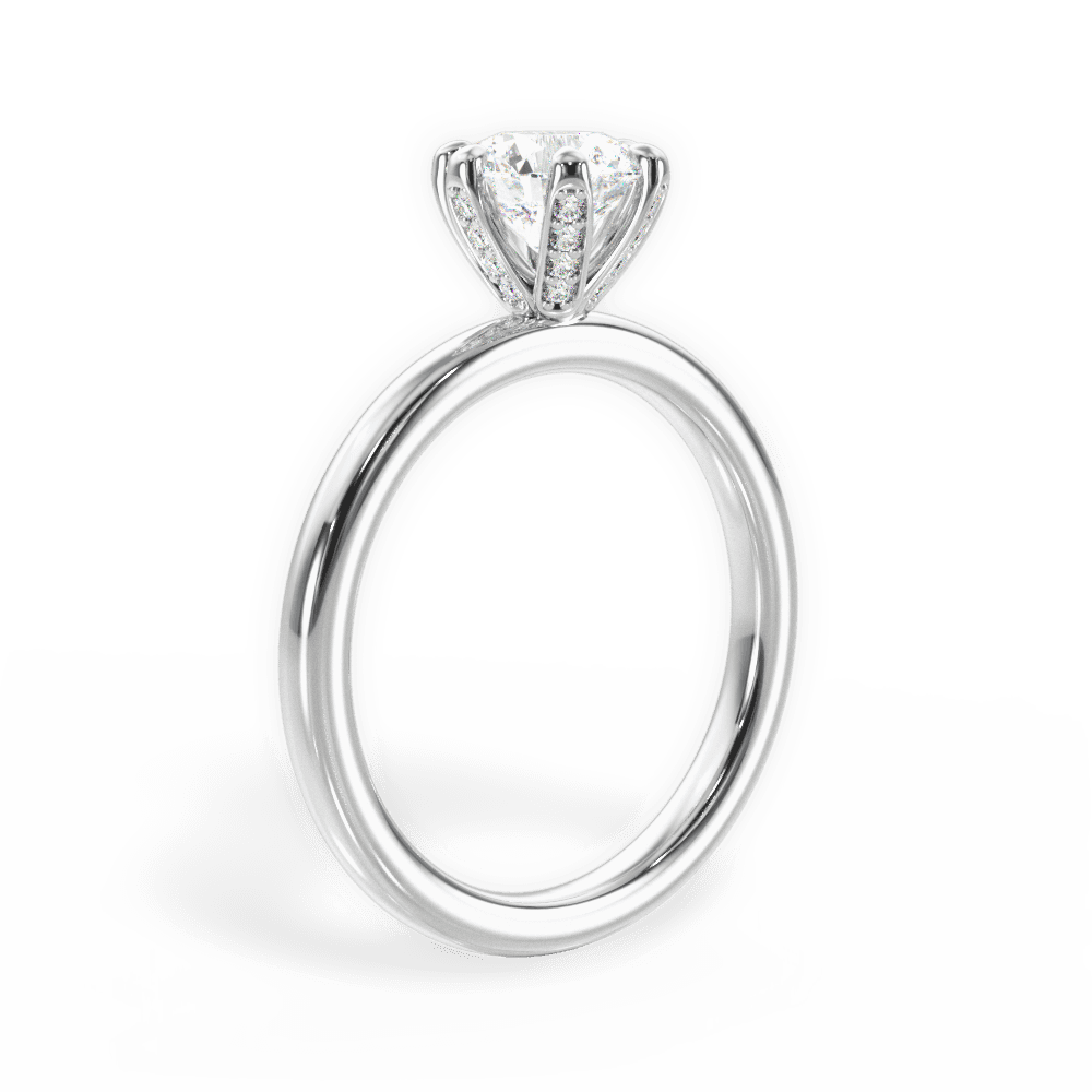 Ella Round Cut Lab Grown Diamond Platinum Engagement Ring - View 2