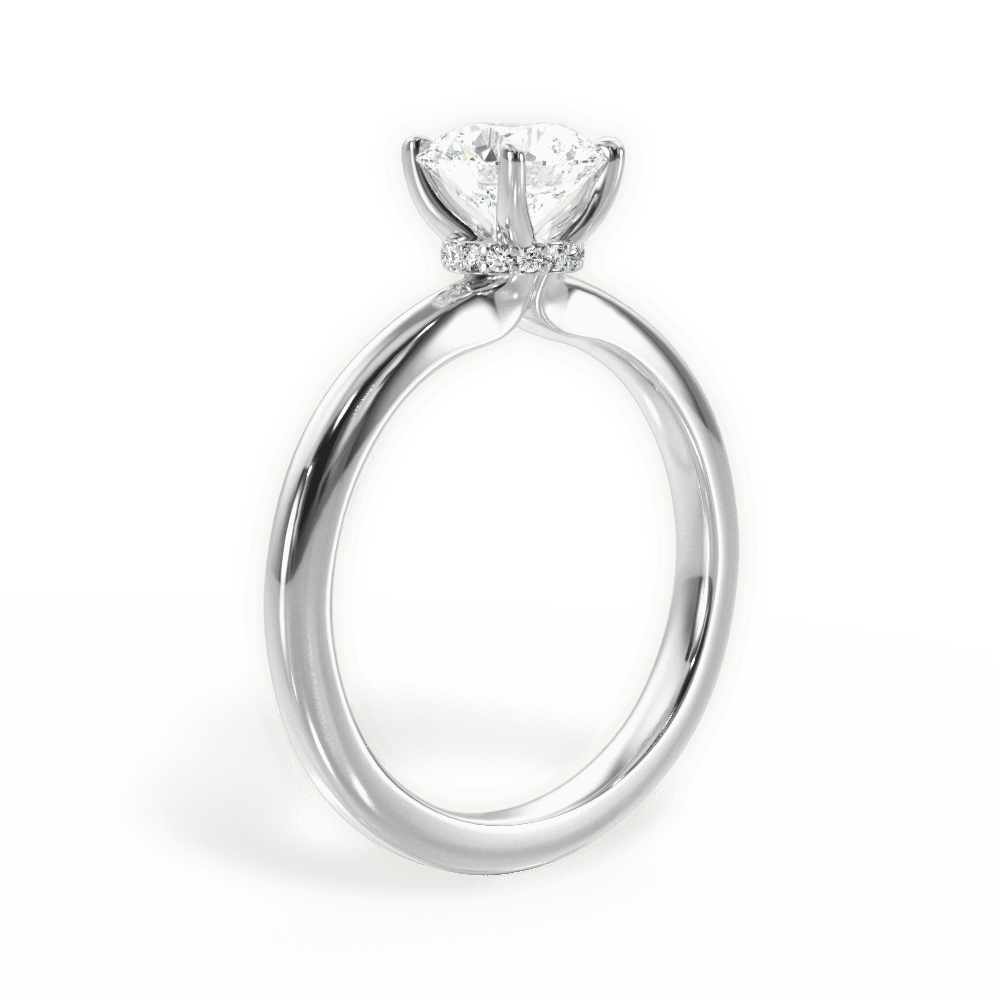 Cara Round Cut Lab Grown Diamond Platinum Engagement Ring - View 3