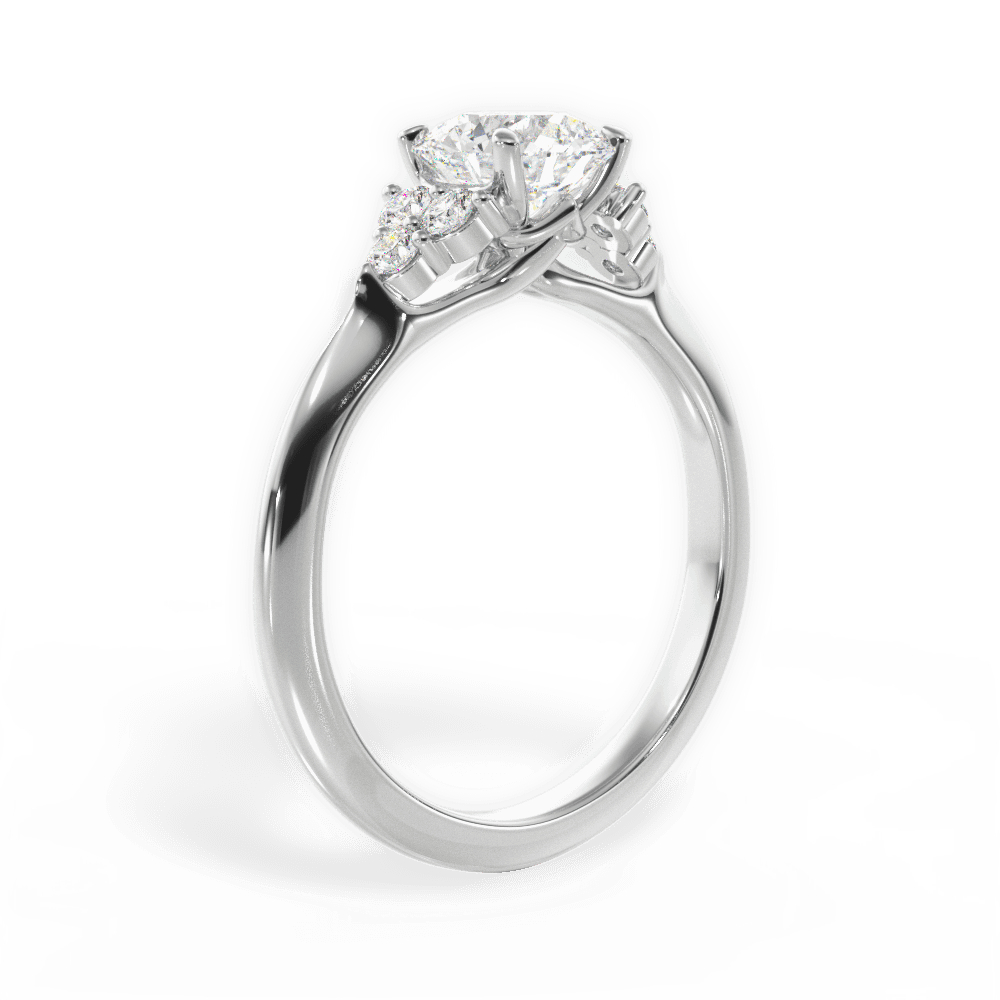 Celeste Round Cut Lab Grown Diamond 14Kt White Gold Engagement Ring - View 4