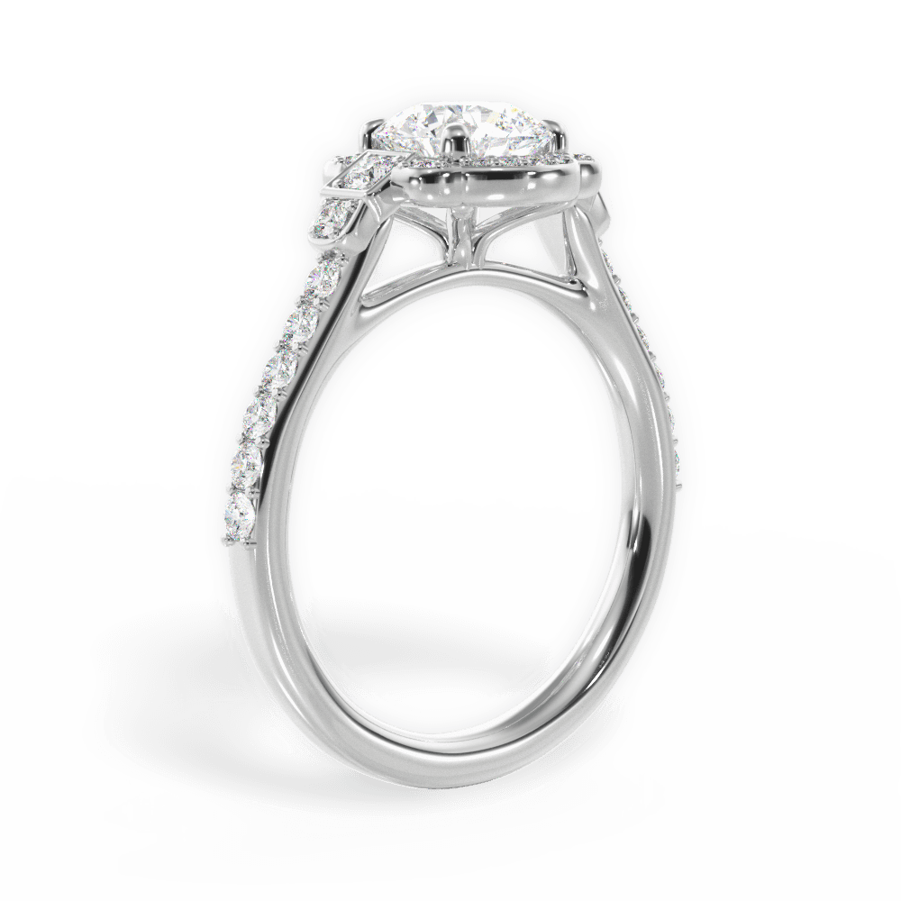 Joyce Round Cut Lab Grown Diamond Platinum Engagement Ring - View 3