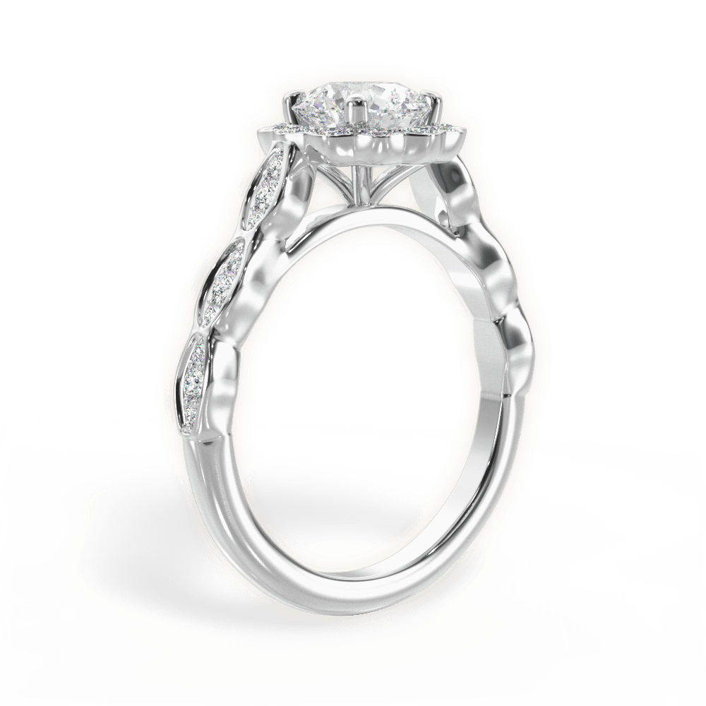 Jane Round Cut Lab Grown Diamond 14Kt White Gold Engagement Ring - View 3