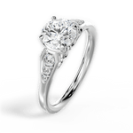 Cecilia Round Cut Lab Grown Diamond Platinum Engagement Ring - View 3