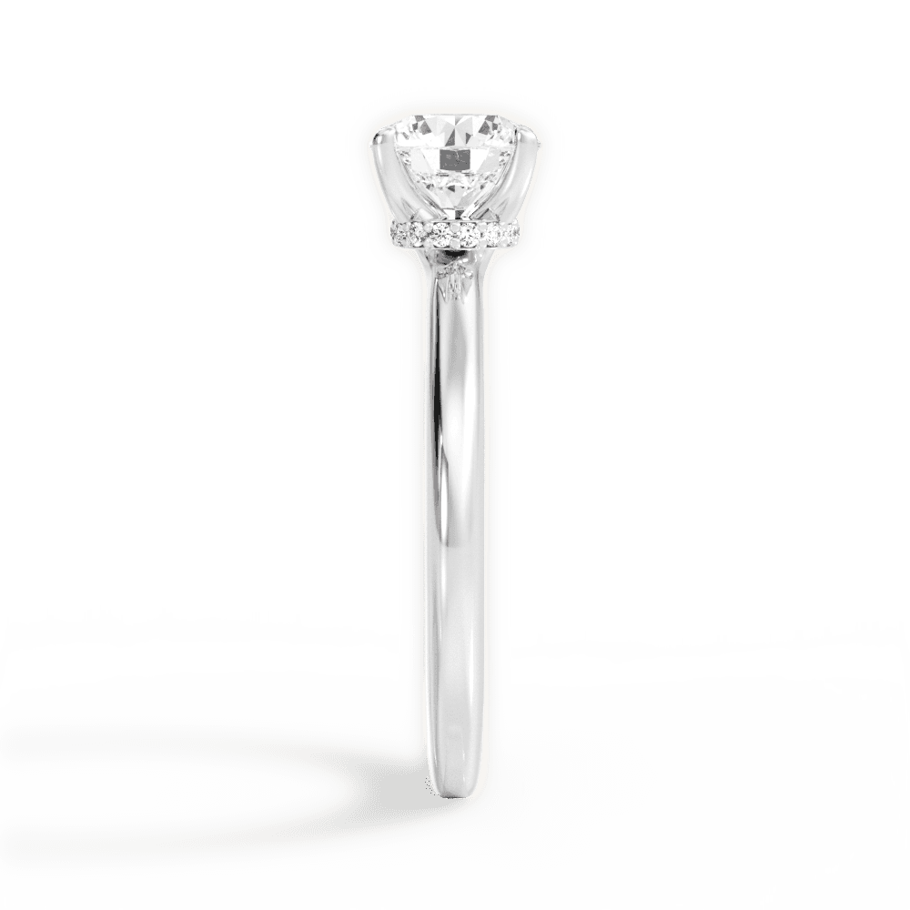 Cara Round Cut Lab Grown Diamond Platinum Engagement Ring - View 2