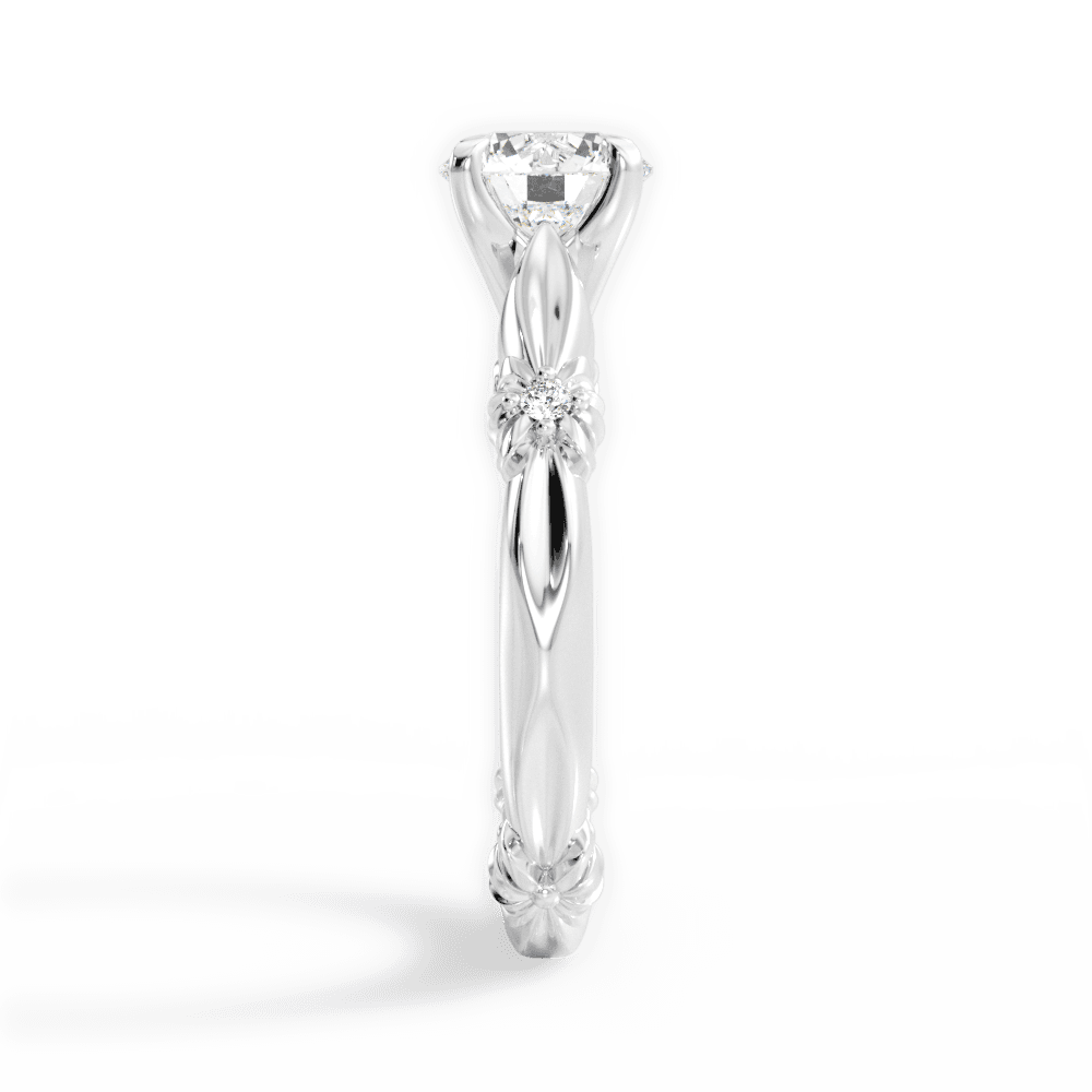 Claire Round Cut Lab Grown Diamond 18Kt White Gold Engagement Ring - View 2