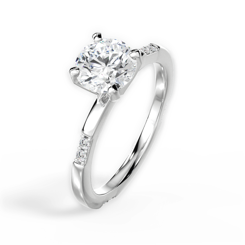 Bonnie Round Cut Lab Grown Diamond Platinum Engagement Ring - View 2