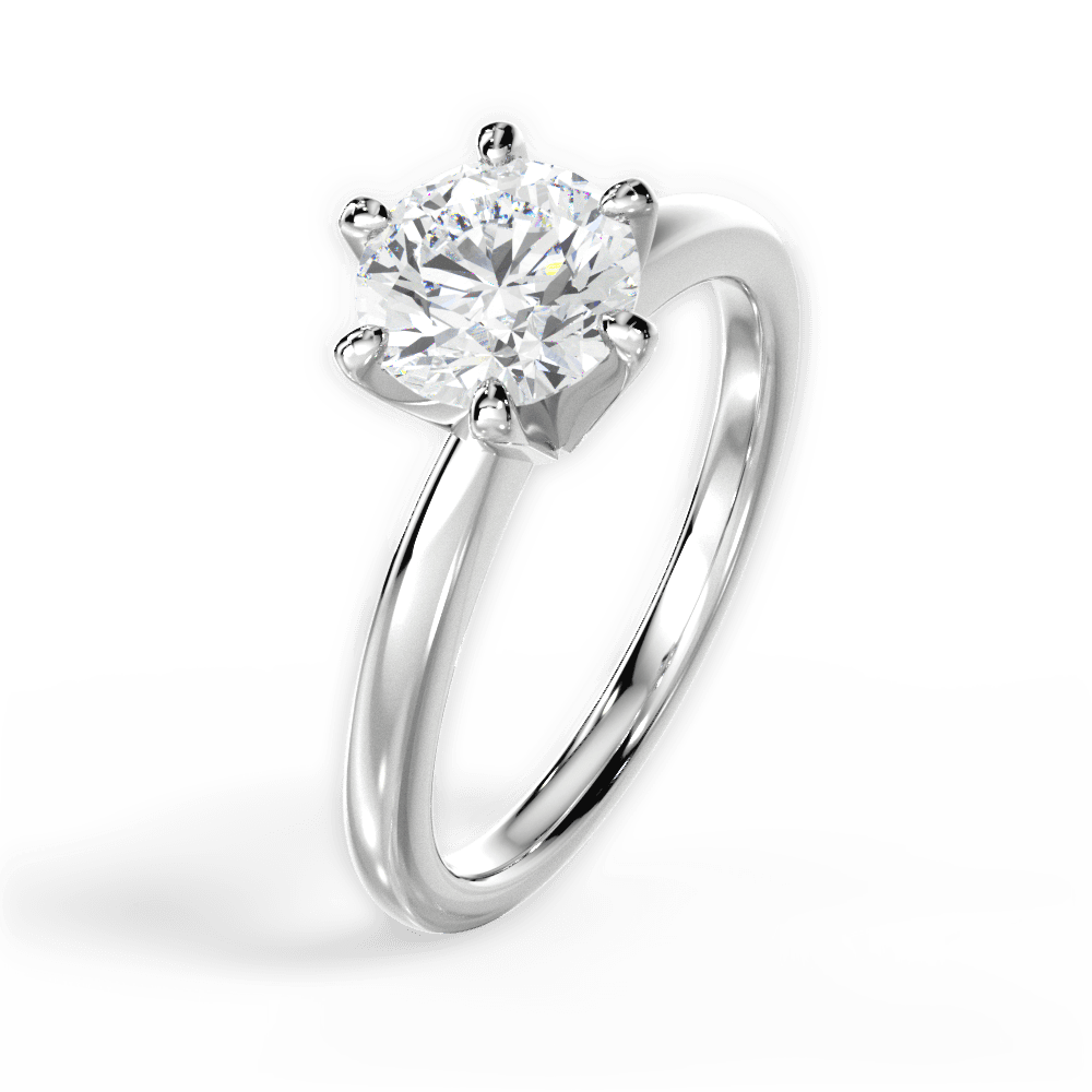 Bella Round Cut Lab Grown Diamond Platinum Engagement Ring - View 3