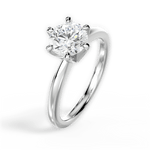 Bella Round Cut Lab Grown Diamond Platinum Engagement Ring - View 3