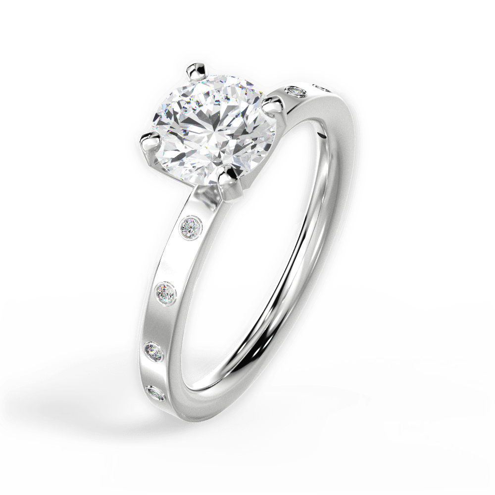 Carla Round Cut Lab Grown Diamond 14Kt White Gold Engagement Ring - View 4