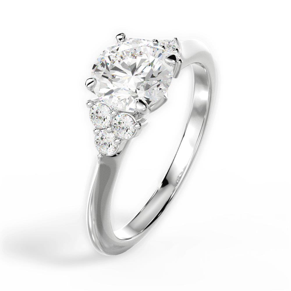 Celeste Round Cut Lab Grown Diamond 14Kt White Gold Engagement Ring - View 3