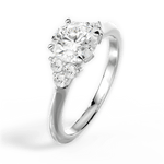 Celeste Round Cut Lab Grown Diamond 14Kt White Gold Engagement Ring - View 3