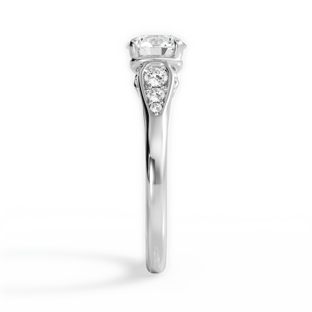 Cecilia Round Cut Lab Grown Diamond Platinum Engagement Ring - View 2