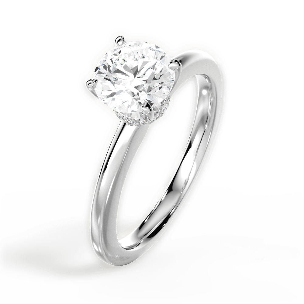 Cara Round Cut Lab Grown Diamond 14Kt White Gold Engagement Ring - View 4