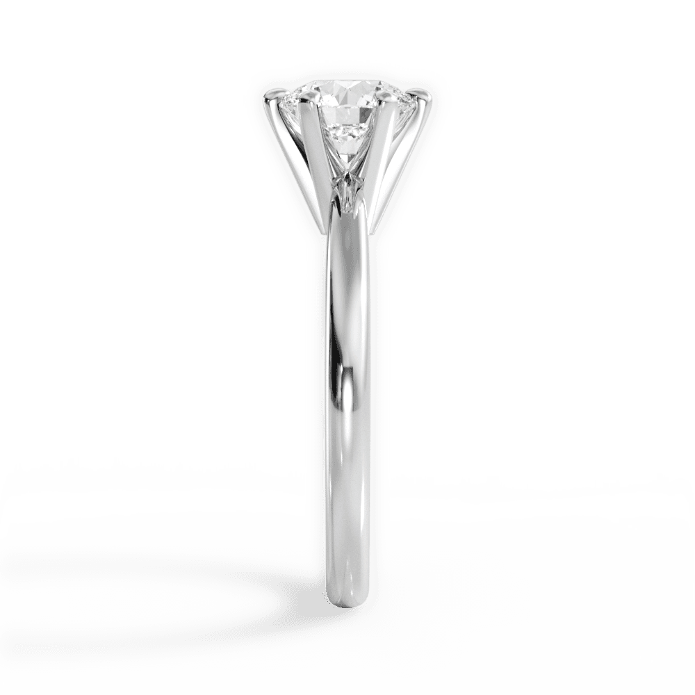 Bella Round Cut Lab Grown Diamond Platinum Engagement Ring - View 4