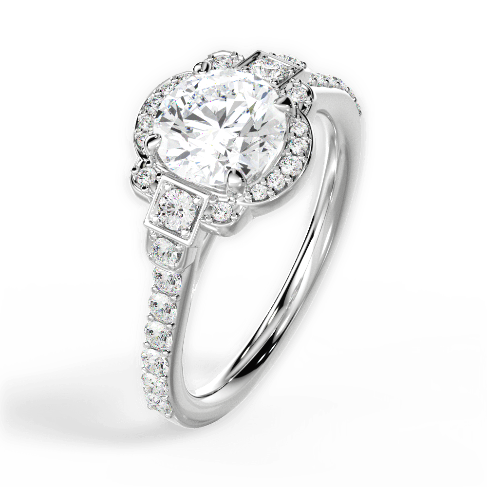 Joyce Round Cut Lab Grown Diamond 14Kt White Gold Engagement Ring - View 4