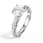 Claire Round Cut Lab Grown Diamond 18Kt White Gold Engagement Ring - View 4