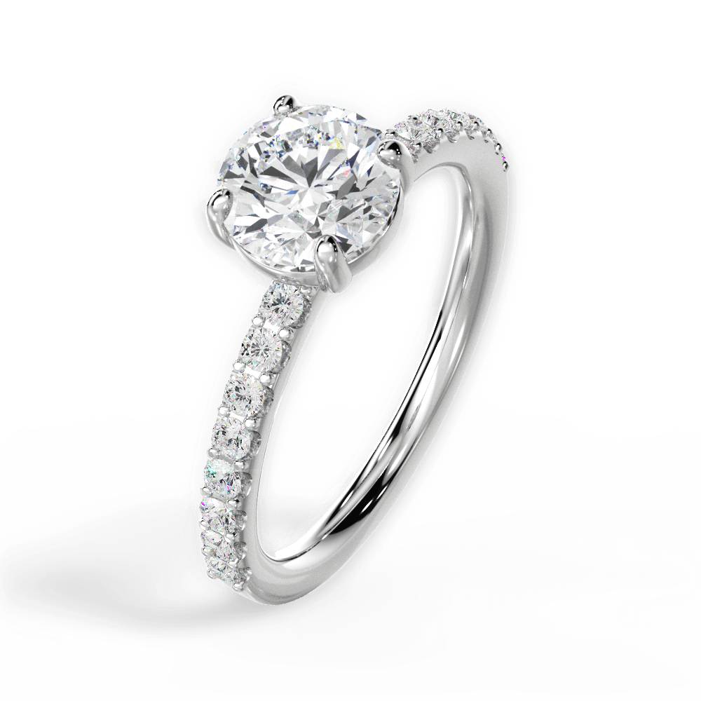 Elsie Round Cut Lab Grown Diamond Platinum Engagement Ring - View 3