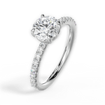 Elsie Round Cut Lab Grown Diamond Platinum Engagement Ring - View 3