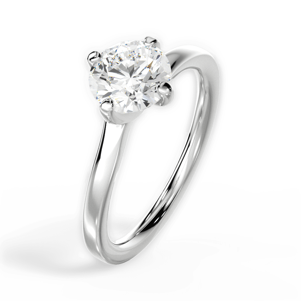 Ashley Round Cut Lab Grown Diamond 14Kt White Gold Engagement Ring - View 4