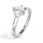 Ashley Round Cut Lab Grown Diamond 14Kt White Gold Engagement Ring - View 4