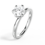 Ella Round Cut Lab Grown Diamond 14Kt White Gold Engagement Ring - View 4