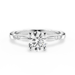 Bonnie Round Cut Lab Grown Diamond 14Kt White Gold Engagement Ring