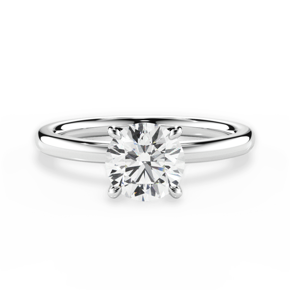 Angela Round Cut Lab Grown Diamond Platinum Engagement Ring