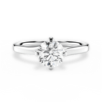 Ashley Round Cut Lab Grown Diamond 14Kt White Gold Engagement Ring