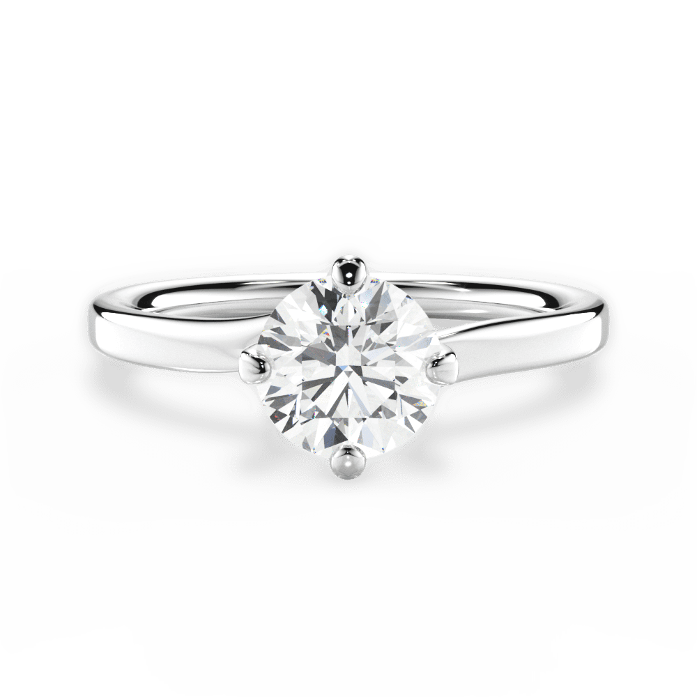 Ashley Round Cut Lab Grown Diamond 14Kt White Gold Engagement Ring