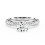 Kylie Round Cut Lab Grown Diamond 14Kt White Gold Engagement Ring