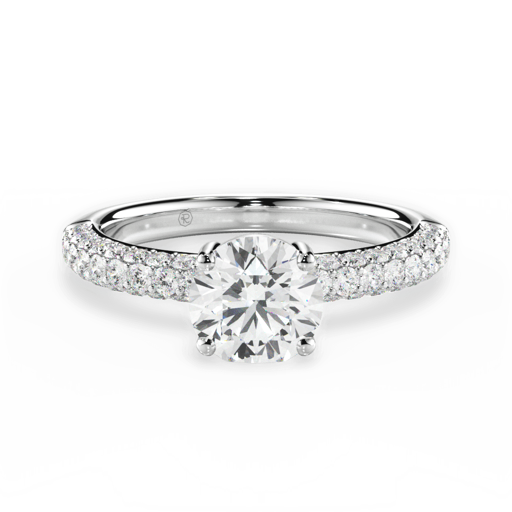 Kylie Round Cut Lab Grown Diamond 18Kt White Gold Engagement Ring