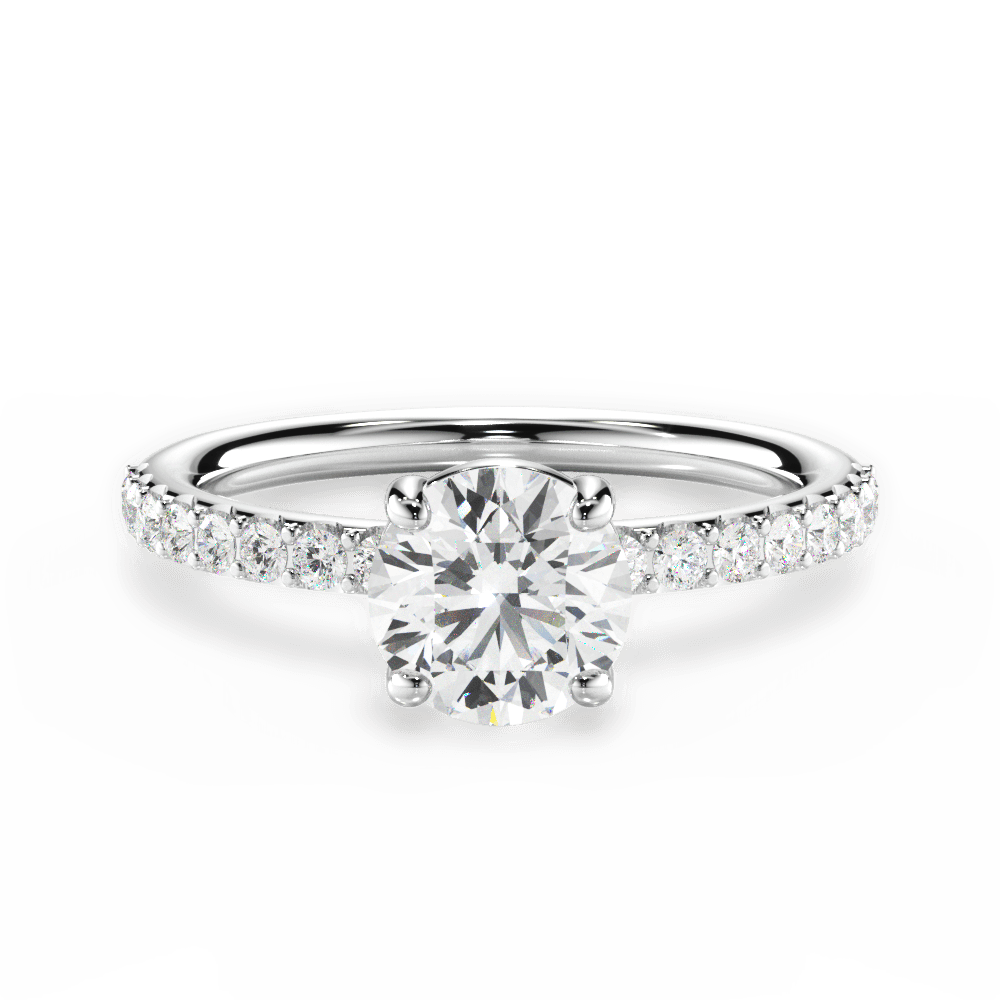 Elsie Round Cut Lab Grown Diamond Platinum Engagement Ring