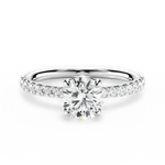 Elsie Round Cut Lab Grown Diamond 18Kt White Gold Engagement Ring