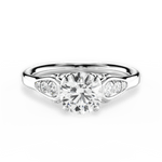Cecilia Round Cut Lab Grown Diamond 18Kt White Gold Engagement Ring