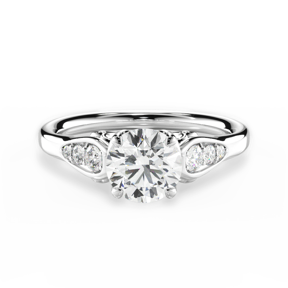 Cecilia Round Cut Lab Grown Diamond Platinum Engagement Ring