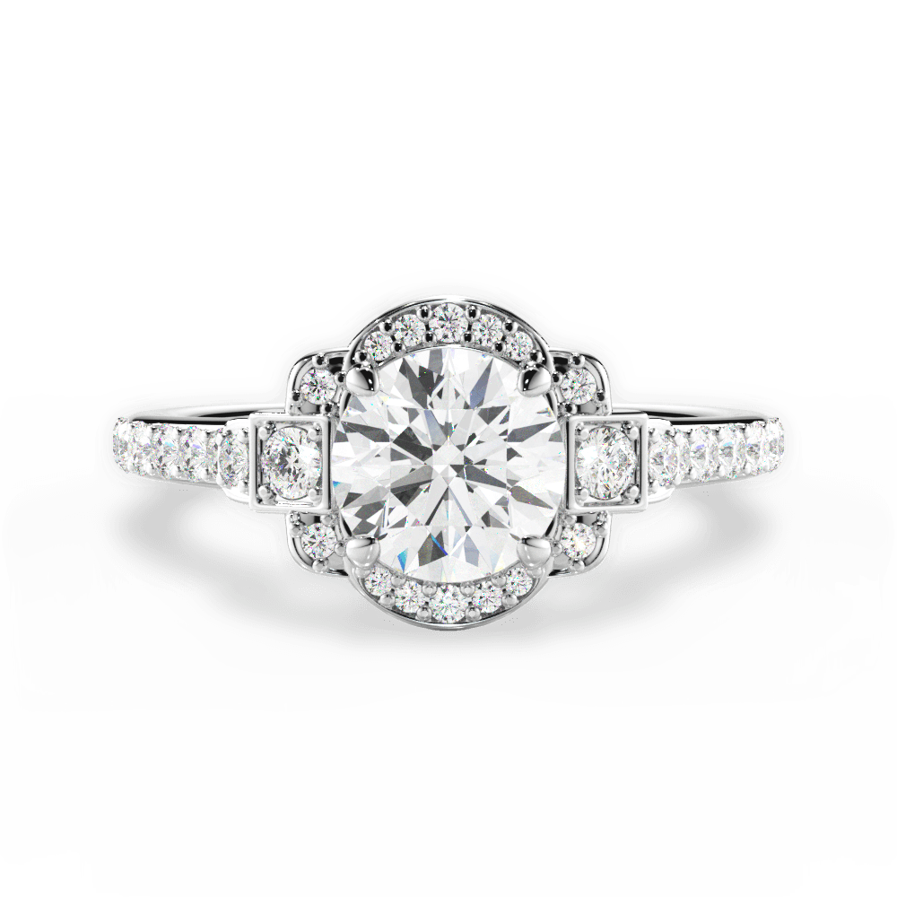 Joyce Round Cut Lab Grown Diamond Platinum Engagement Ring