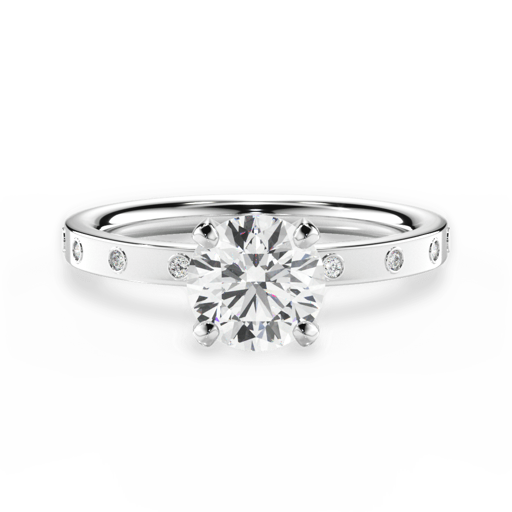 Carla Round Cut Lab Grown Diamond 18Kt White Gold Engagement Ring