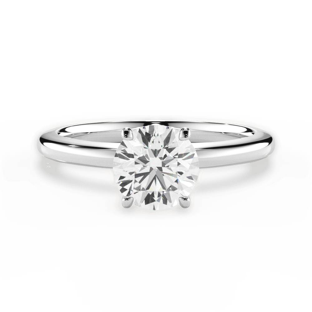 Cara Round Cut Lab Grown Diamond Platinum Engagement Ring