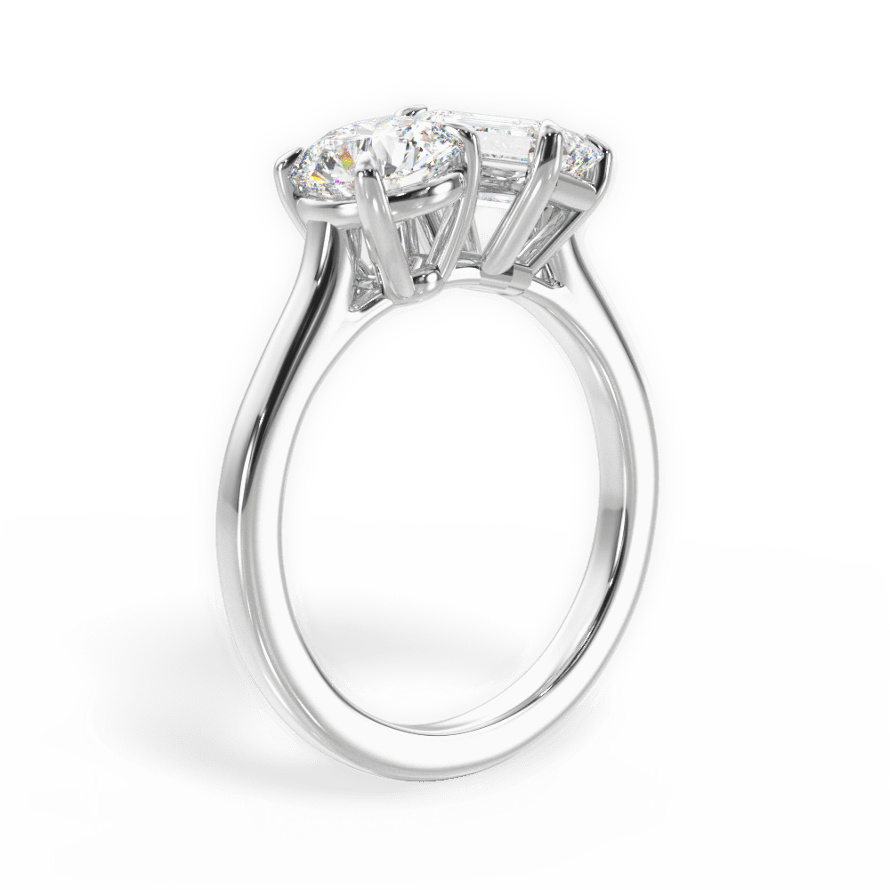 Georgia Emerald Cut Lab Grown Diamond 14Kt White Gold Engagement Ring - View 2