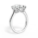 Ellen Emerald Cut Lab Grown Diamond 18Kt White Gold Engagement Ring - View 3