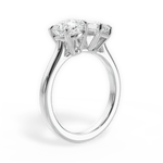 Lila Emerald Cut Lab Grown Diamond 18Kt White Gold Engagement Ring - View 3