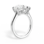 Esther Emerald Cut Lab Grown Diamond Platinum Engagement Ring - View 3