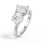Georgia Emerald Cut Lab Grown Diamond 18Kt White Gold Engagement Ring - View 4