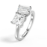 Lorraine Emerald Cut Lab Grown Diamond 18Kt White Gold Engagement Ring - View 4