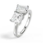 Esther Emerald Cut Lab Grown Diamond Platinum Engagement Ring - View 4