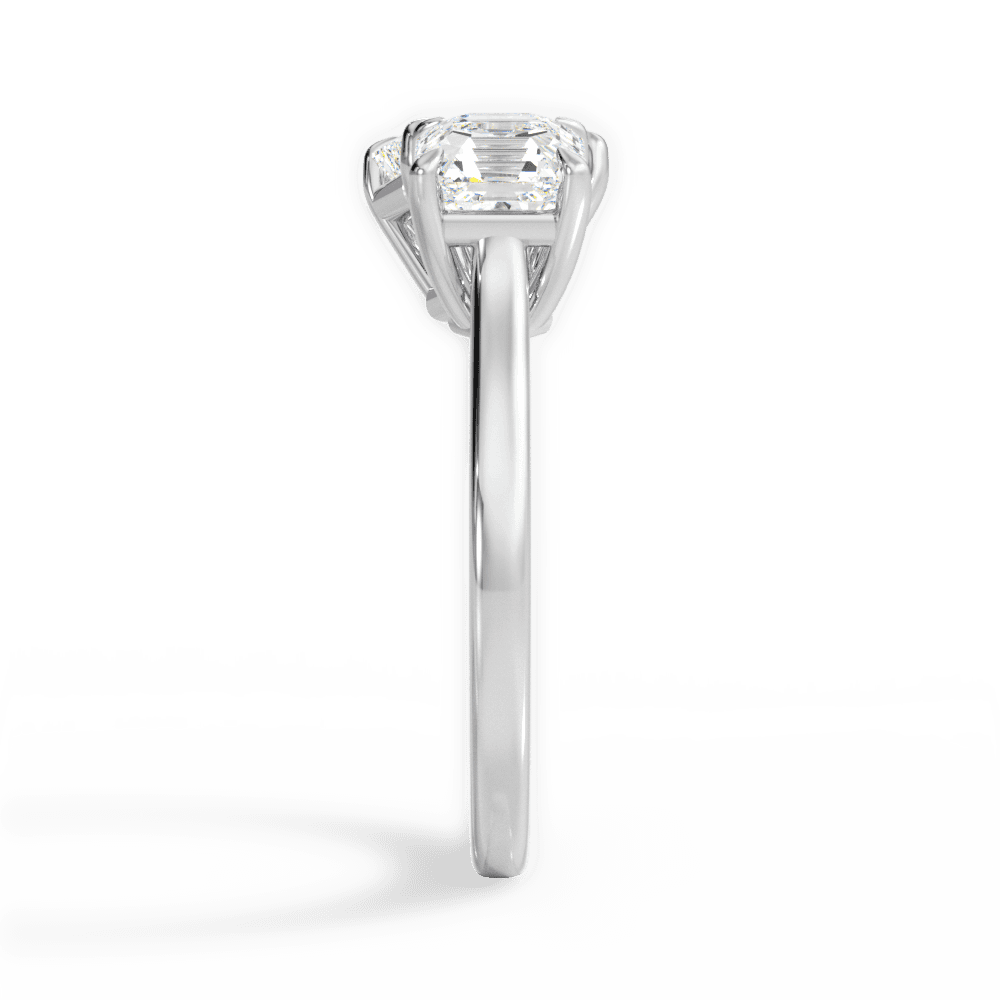 Alice Emerald Cut Lab Grown Diamond 14Kt White Gold Engagement Ring - View 4