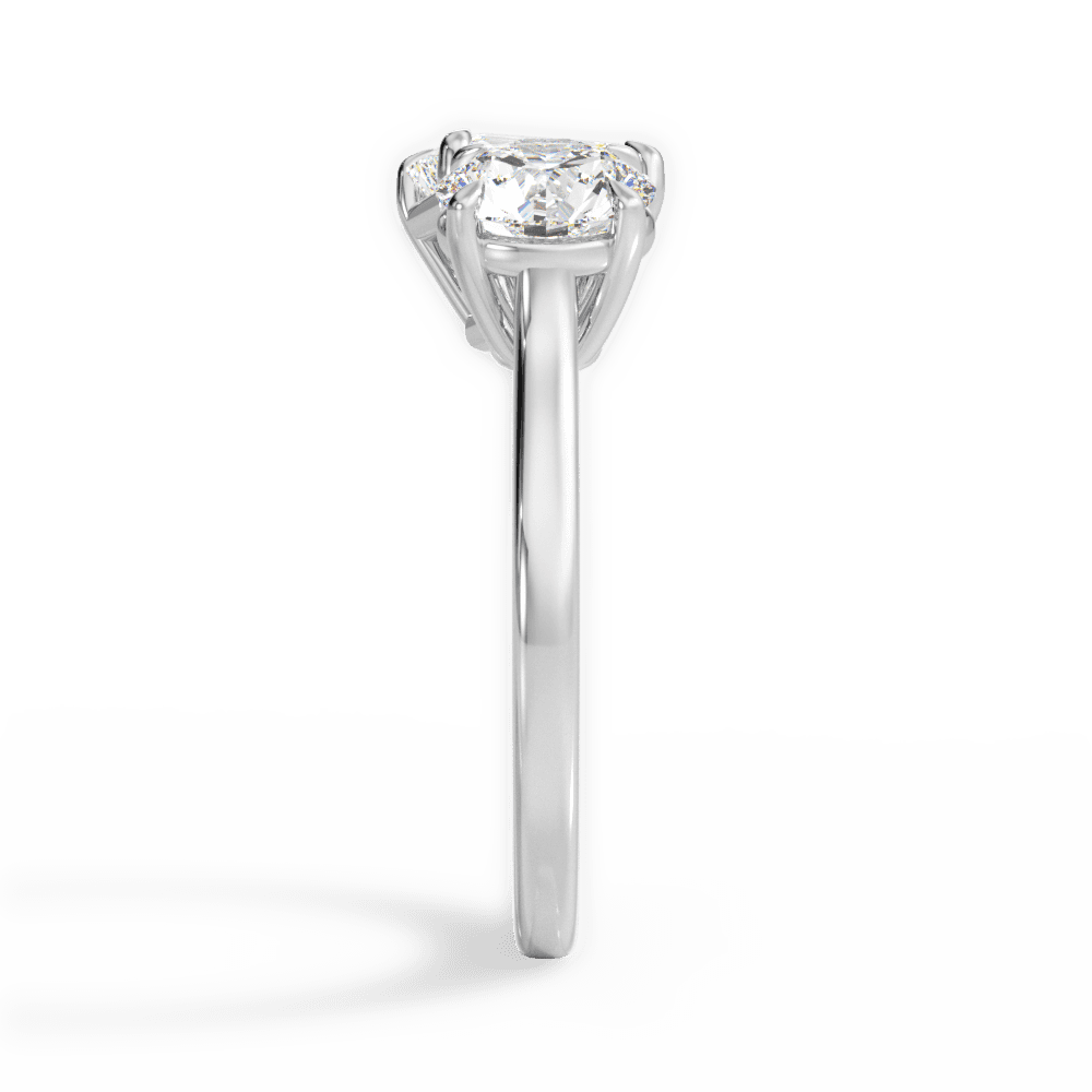 Georgia Emerald Cut Lab Grown Diamond 14Kt White Gold Engagement Ring - View 3