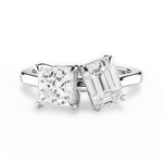 Esther Emerald Cut Lab Grown Diamond 14Kt White Gold Engagement Ring