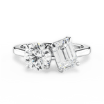 Lana Emerald Cut Lab Grown Diamond 18Kt White Gold Engagement Ring