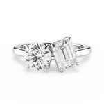 Georgia Emerald Cut Lab Grown Diamond 14Kt White Gold Engagement Ring