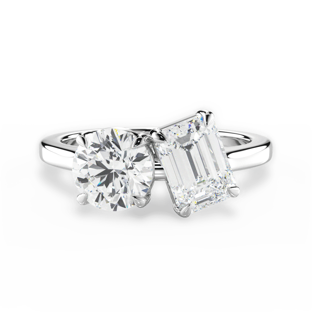 Georgia Emerald Cut Lab Grown Diamond 14Kt White Gold Engagement Ring
